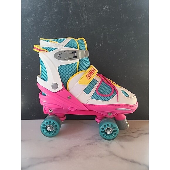 DBX Girls Large Sz 5-8 Express Quad Skate Set Roller Skates W/ Protective Pads - Picture 6 of 12